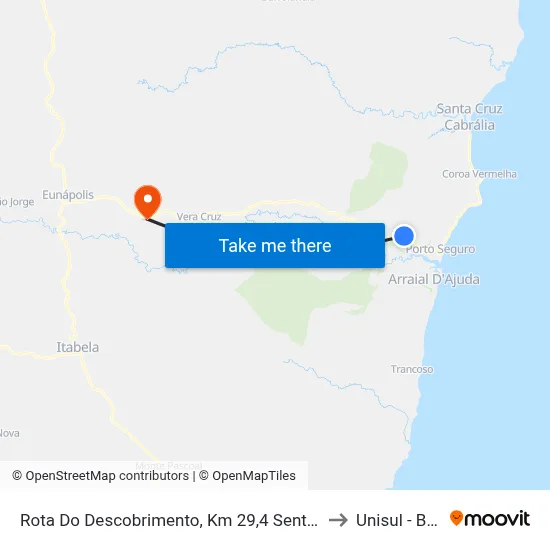 Rota Do Descobrimento, Km 29,4 Sentido Oeste to Unisul - Bahia map