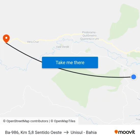 Ba-986, Km 5,8 Sentido Oeste to Unisul - Bahia map
