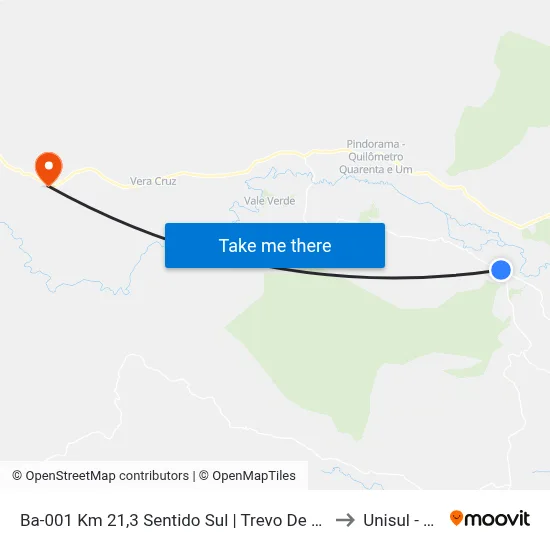 Ba-001 Km 21,3 Sentido Sul | Trevo De Arraial D'Ajuda to Unisul - Bahia map