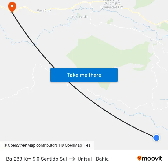 Ba-283 Km 9,0 Sentido Sul to Unisul - Bahia map