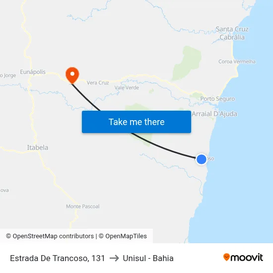 Estrada De Trancoso, 131 to Unisul - Bahia map
