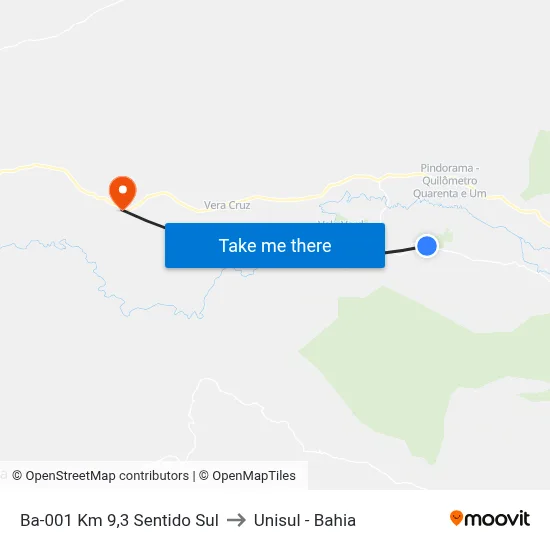 Ba-001 Km 9,3 Sentido Sul to Unisul - Bahia map