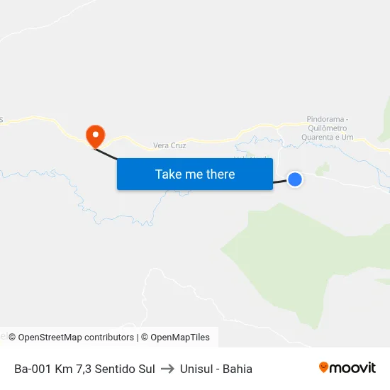 Ba-001 Km 7,3 Sentido Sul to Unisul - Bahia map