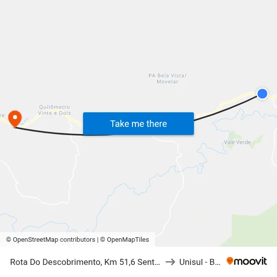 Rota Do Descobrimento, Km 51,6 Sentido Oeste to Unisul - Bahia map