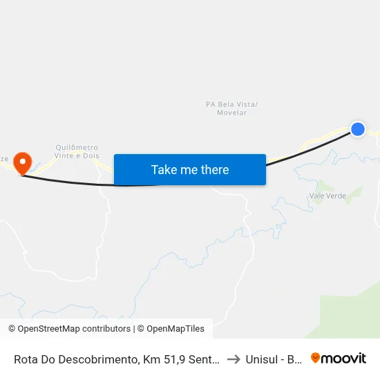Rota Do Descobrimento, Km 51,9 Sentido Leste to Unisul - Bahia map