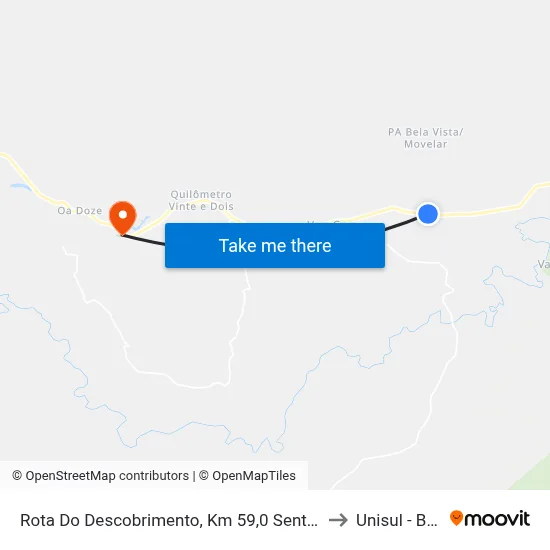 Rota Do Descobrimento, Km 59,0 Sentido Oeste to Unisul - Bahia map