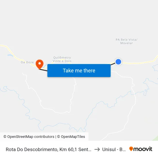Rota Do Descobrimento, Km 60,1 Sentido Oeste to Unisul - Bahia map
