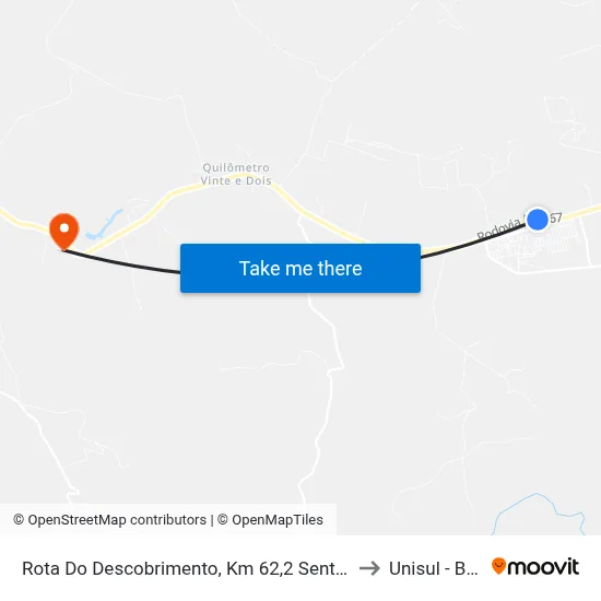 Rota Do Descobrimento, Km 62,2 Sentido Oeste to Unisul - Bahia map