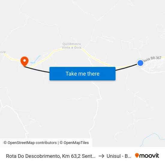 Rota Do Descobrimento, Km 63,2 Sentido Leste to Unisul - Bahia map