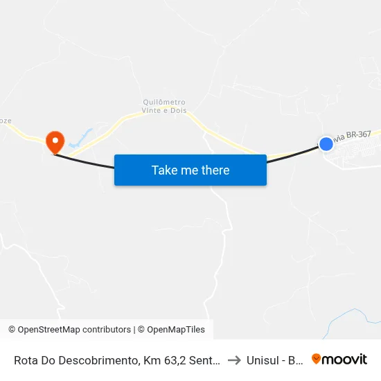 Rota Do Descobrimento, Km 63,2 Sentido Oeste to Unisul - Bahia map