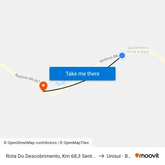Rota Do Descobrimento, Km 68,3 Sentido Leste to Unisul - Bahia map