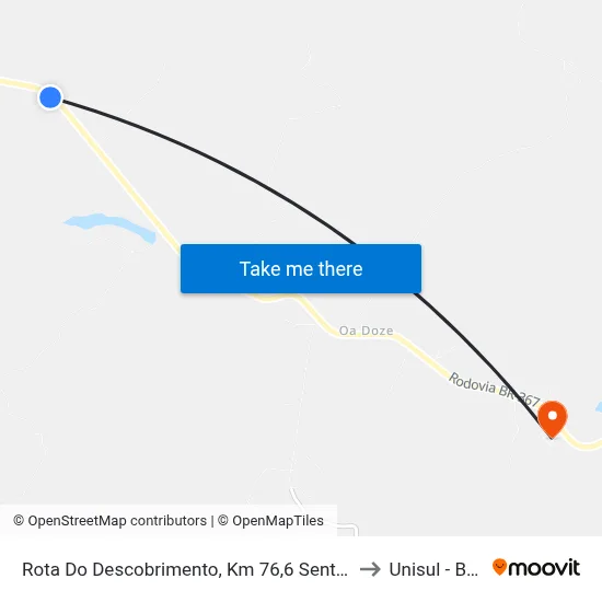 Rota Do Descobrimento, Km 76,6 Sentido Leste to Unisul - Bahia map