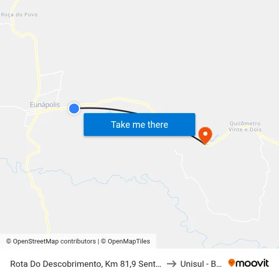 Rota Do Descobrimento, Km 81,9 Sentido Leste to Unisul - Bahia map