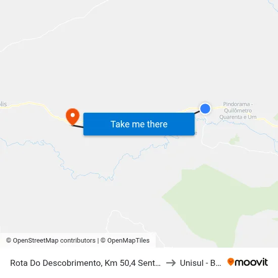 Rota Do Descobrimento, Km 50,4 Sentido Oeste to Unisul - Bahia map