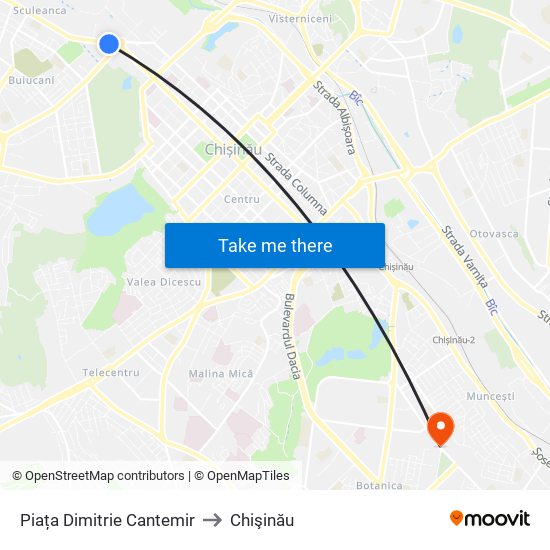Piața Dimitrie Cantemir to Chişinău map