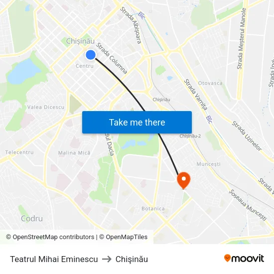 Teatrul Mihai Eminescu to Chişinău map