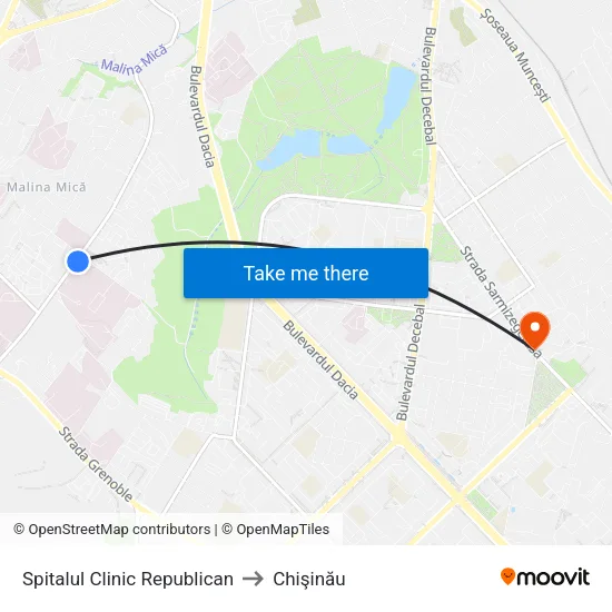 Spitalul Clinic Republican to Chişinău map