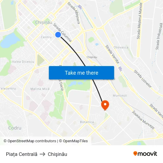 Piața Centrală to Chişinău map