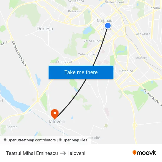 Teatrul Mihai Eminescu to Ialoveni map