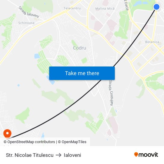 Str. Nicolae Titulescu to Ialoveni map