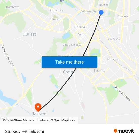 Str. Kiev to Ialoveni map