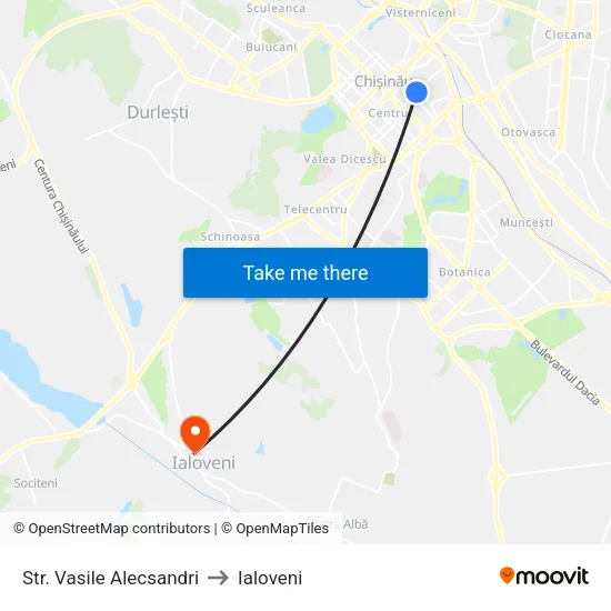 Str. Vasile Alecsandri to Ialoveni map