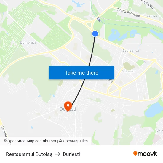 Restaurantul Butoiaș to Durlești map