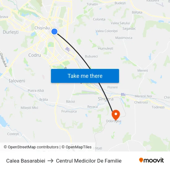 Calea Basarabiei to Centrul Medicilor De Familie map