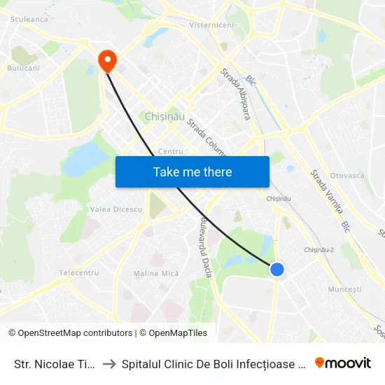 Str. Nicolae Titulescu to Spitalul Clinic De Boli Infecțioase „Toma Ciorbă” map