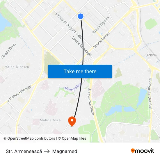 Str. Armenească to Magnamed map