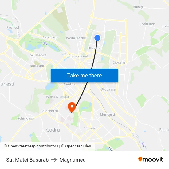 Str. Matei Basarab to Magnamed map