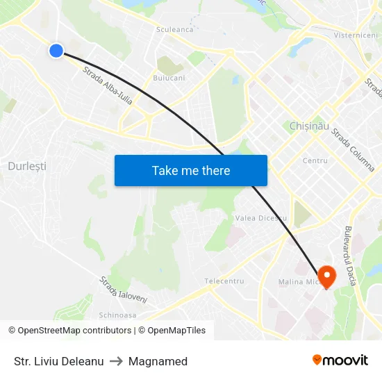 Str. Liviu Deleanu to Magnamed map