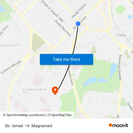 Str. Ismail to Magnamed map