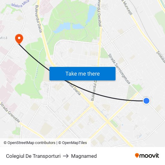 Colegiul De Transporturi to Magnamed map