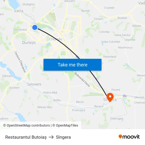 Restaurantul Butoiaș to Sîngera map