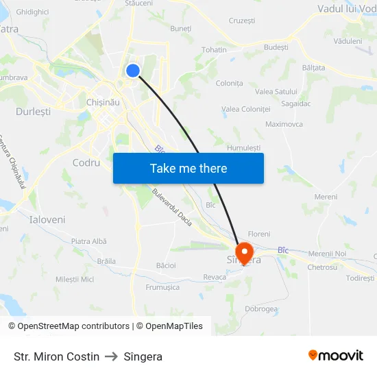 Str. Miron Costin to Sîngera map