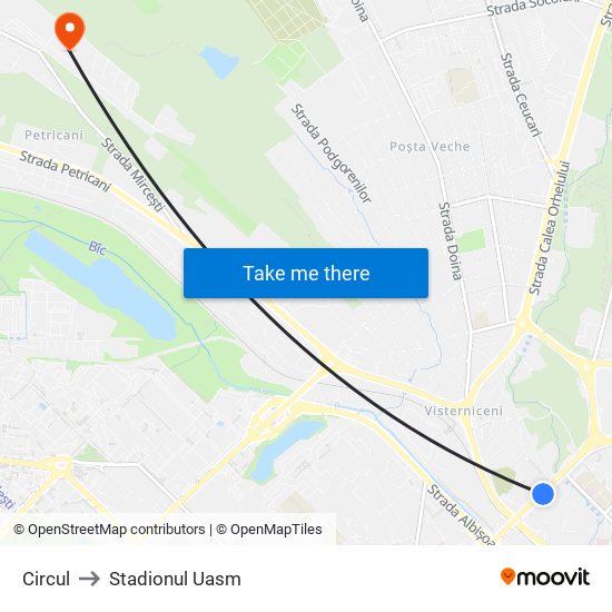 Circul to Stadionul Uasm map