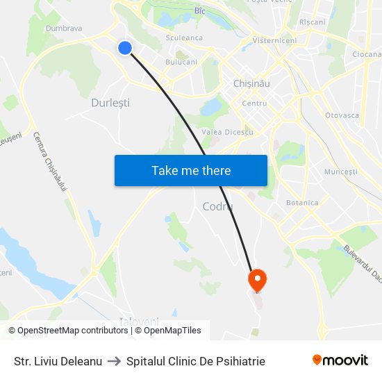 Str. Liviu Deleanu to Spitalul Clinic De Psihiatrie map
