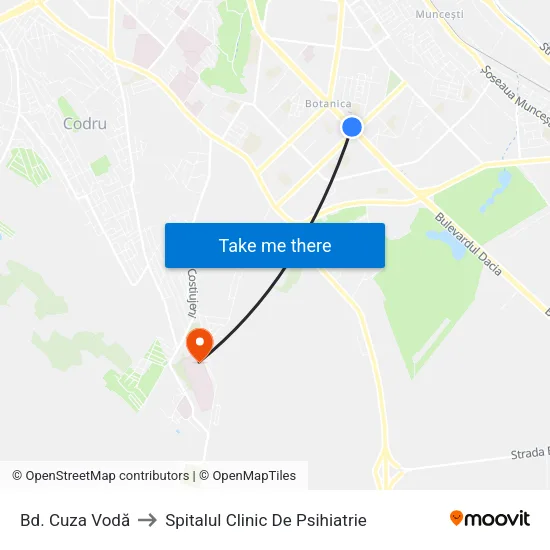 Bd. Cuza Vodă to Spitalul Clinic De Psihiatrie map