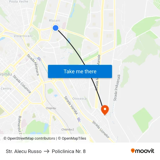 Str. Alecu Russo to Policlinica Nr. 8 map
