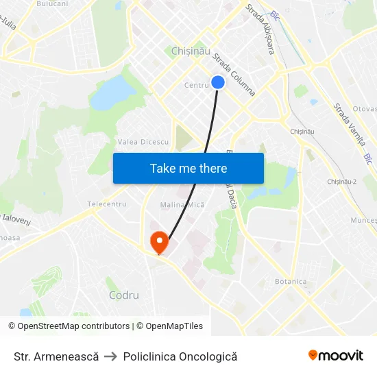 Str. Armenească to Policlinica Oncologică map