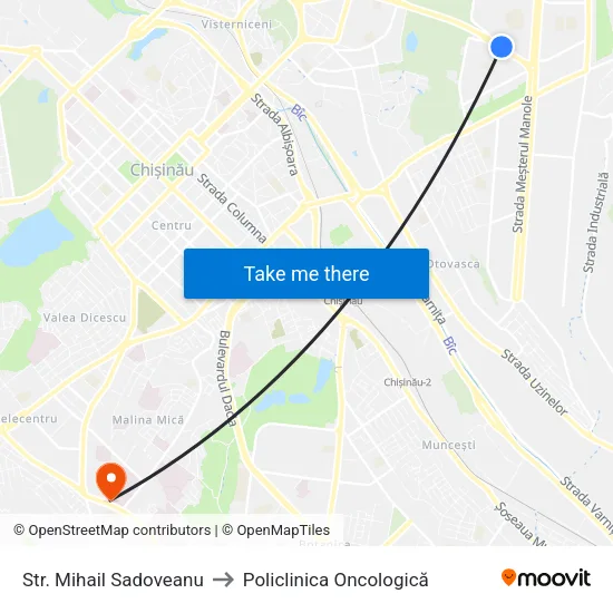 Str. Mihail Sadoveanu to Policlinica Oncologică map