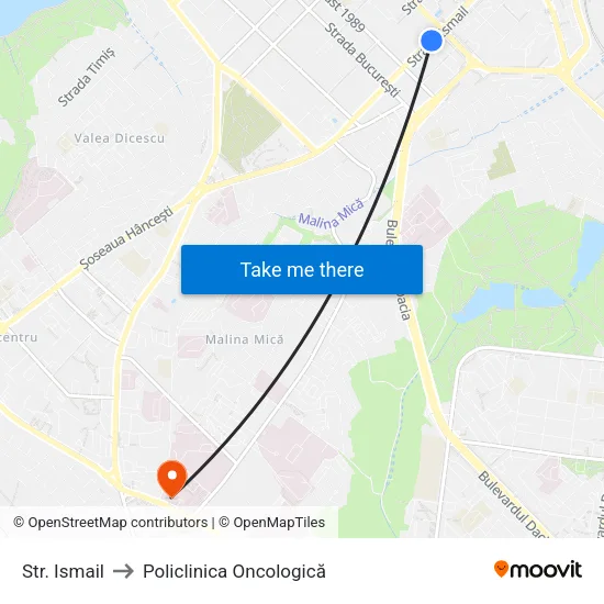 Str. Ismail to Policlinica Oncologică map
