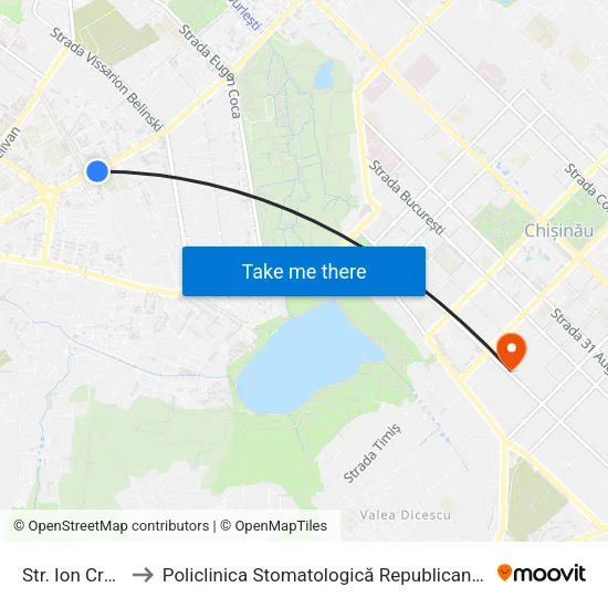 Str. Ion Creangă to Policlinica Stomatologică Republicană, Secția Copii map