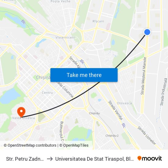 Str. Petru Zadnipru to Universitatea De Stat Tiraspol, Blocul 2 map