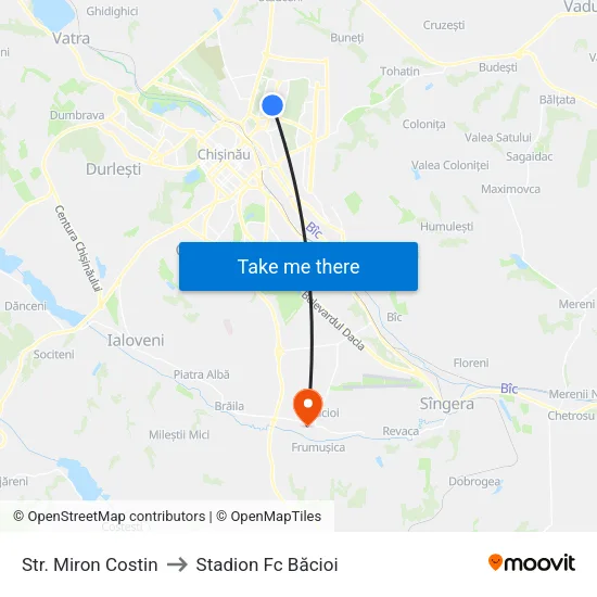 Str. Miron Costin to Stadion Fc Băcioi map