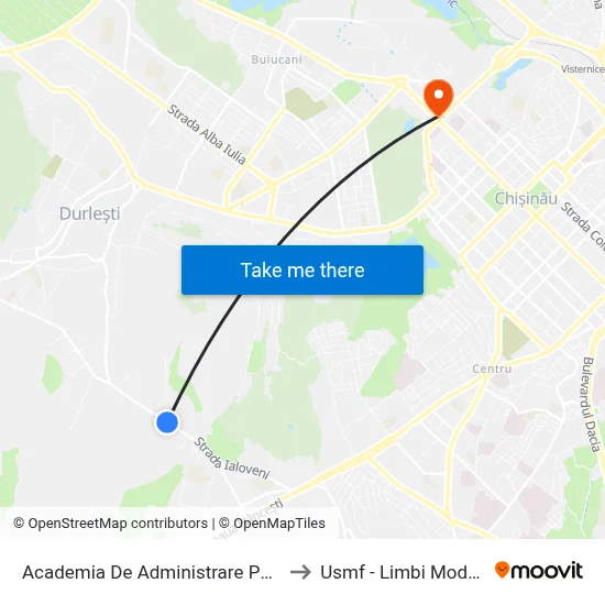 Academia De Administrare Publică to Usmf - Limbi Moderne map