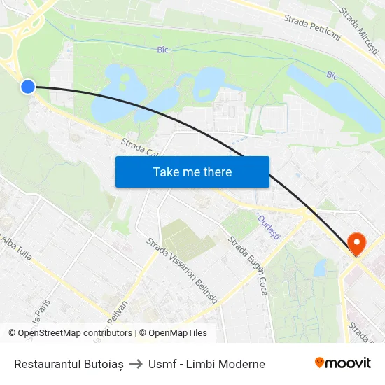 Restaurantul Butoiaș to Usmf - Limbi Moderne map