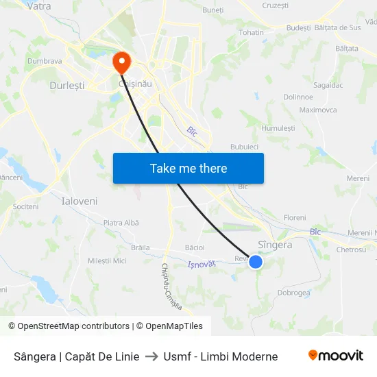 Sângera | Capăt De Linie to Usmf - Limbi Moderne map
