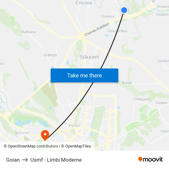 Goian to Usmf - Limbi Moderne map